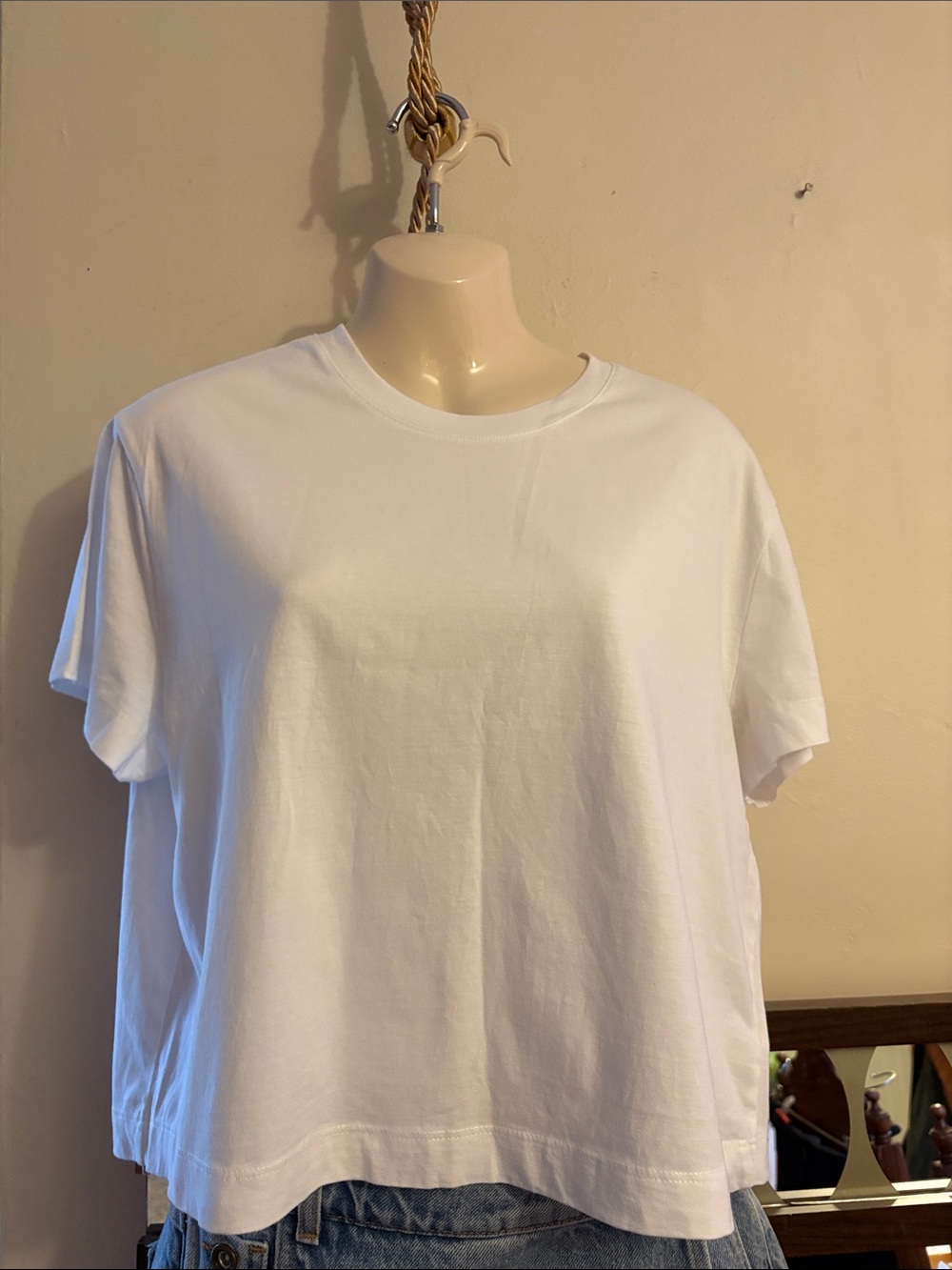 Women's White Short-Sleeve Crewneck Tee — Classic Everyday Top. Cotton